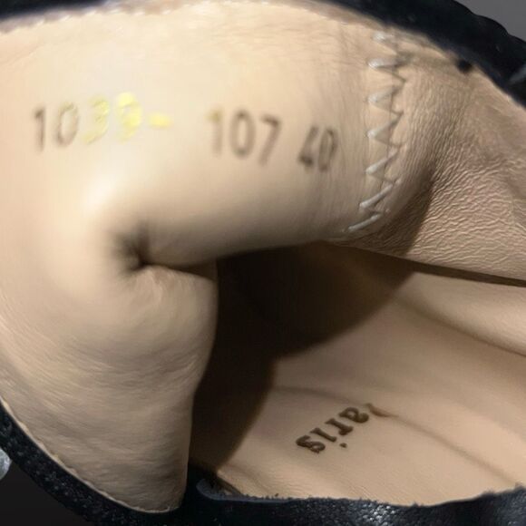 (1) Christian Louboutin Sultane Black Suede Braided Leather Trim Ankle RT Boot - Picture 10 of 13